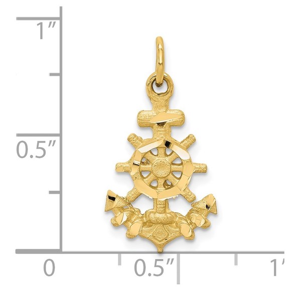 10k Yellow Gold Nautical Anchor Mini Small Necklace Charm Pendant